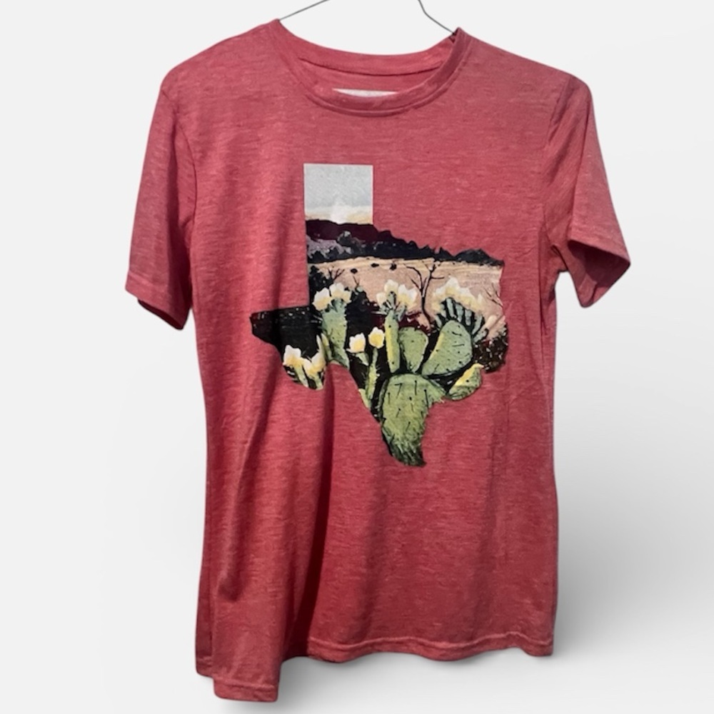 Pink Graphic T-Shirt with Cactus Design